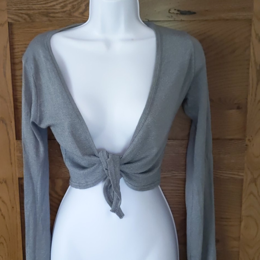 Michael Stars Cropped Tie Front Top